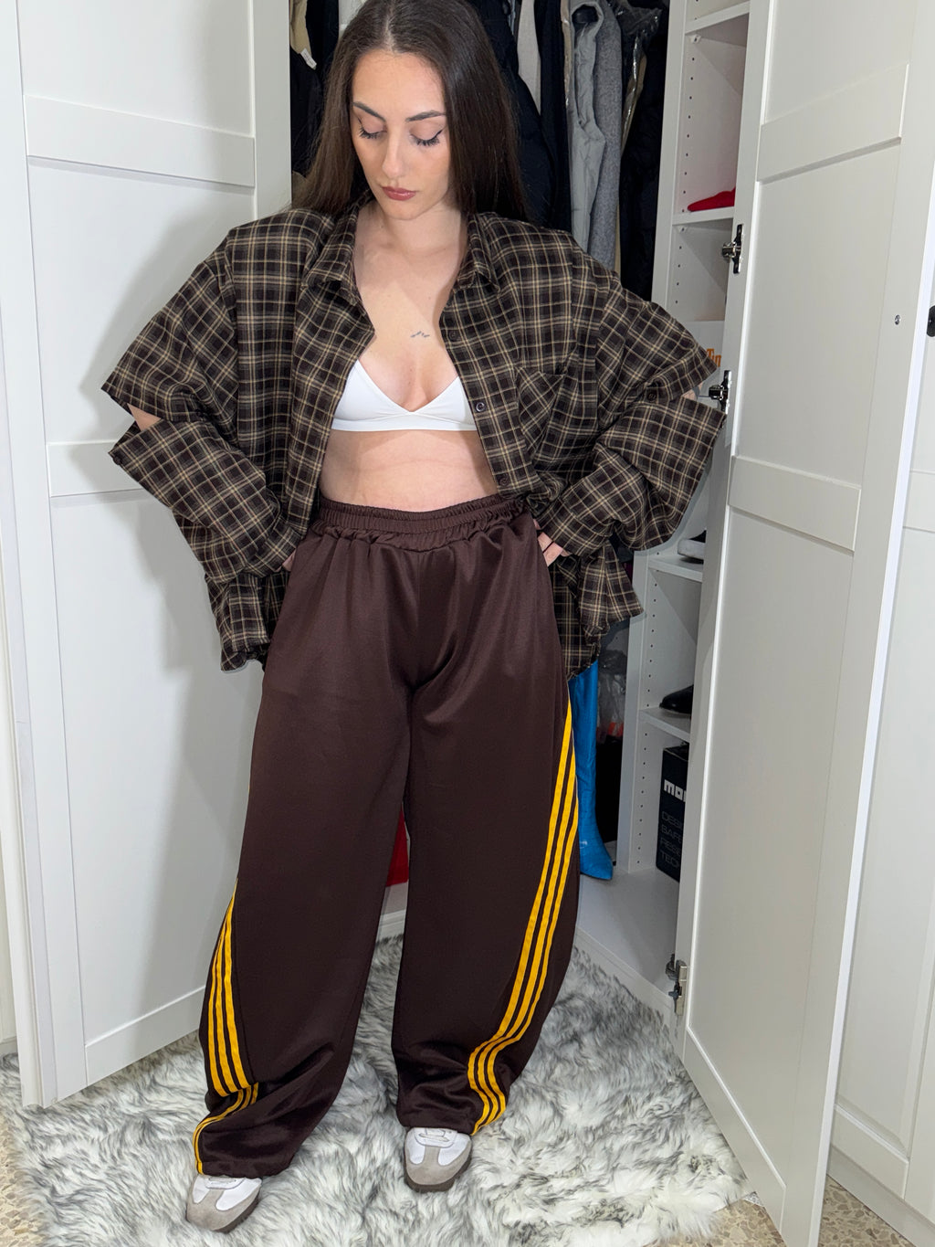 Jogger Mocha Yellow stripe