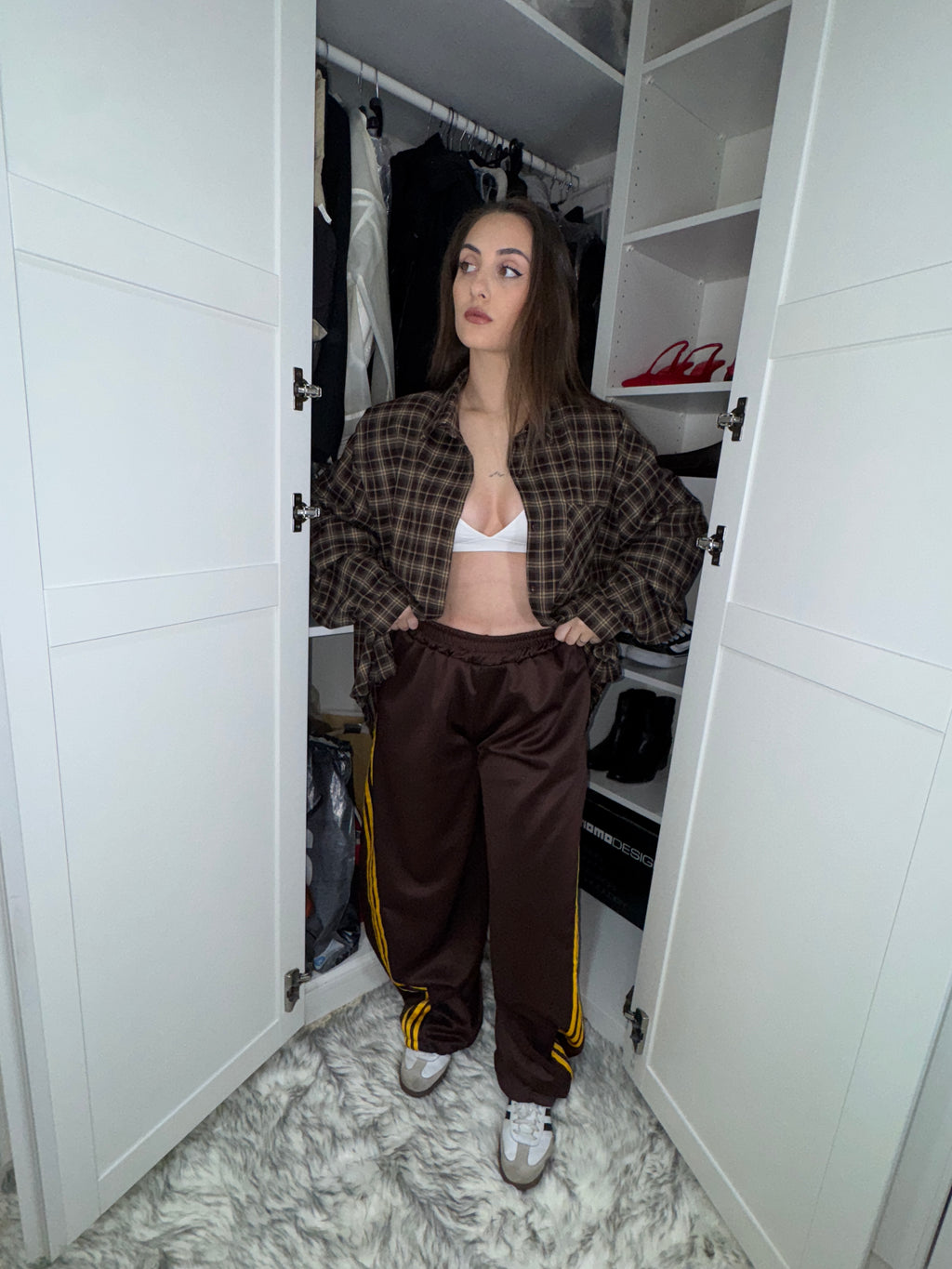 Jogger Mocha Yellow stripe